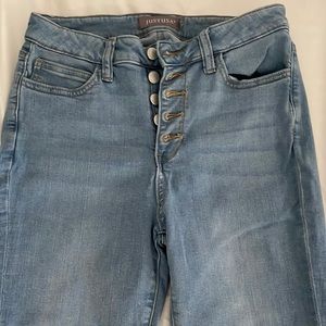 High rise cropped skinny jeans